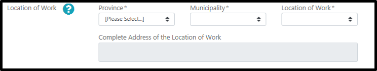 Location of work fields