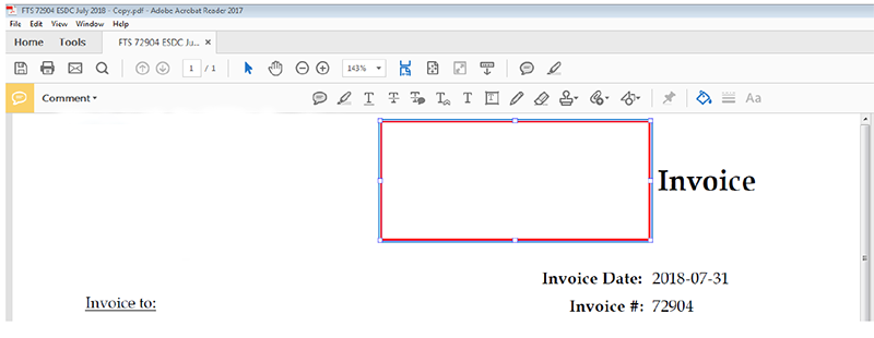 screen shot of how to insert text box