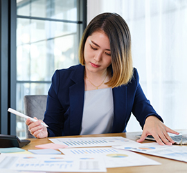 Employee working at desk