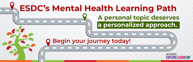 This image consists of an illustration that represents the ESDC's Mental Health Learning Path.