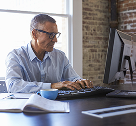 a person working from home