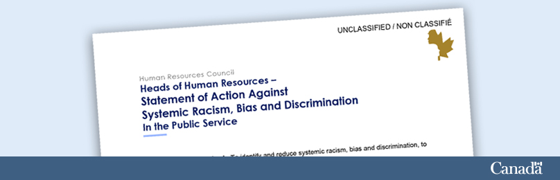 This image represents the Statement of Action Against Systemic Racism, Bias and Discrimination in the Public Service.