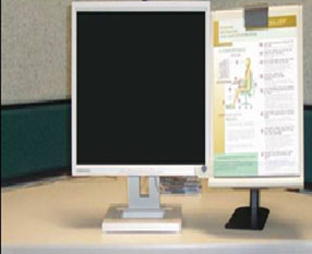 Document holder attached to the monitor