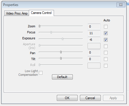 Camera Controls pane