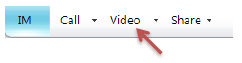 IM menu with arrow pointing to the Video tab