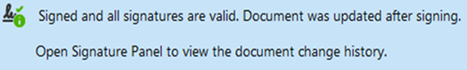 Signed and all signatures are valid. Document was updated after signing. Open Signature Panel to view the document change history.