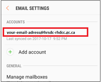 email account settings