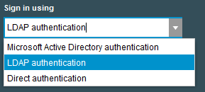 ldap sign in screen