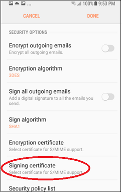 encrytion radio button