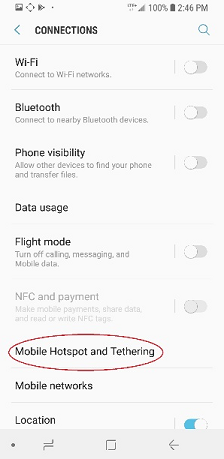 mobile hotspot and tethering