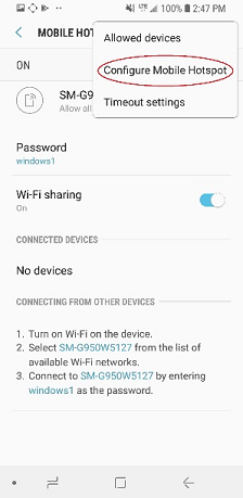 configure mobile hotspot