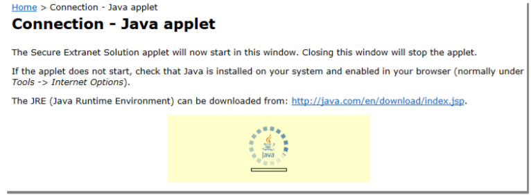 Connection - Java applet