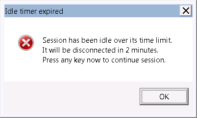 Idle timer expired