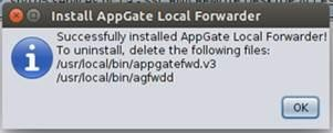 Install AppGate Local Forwarder - successfully