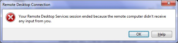 Remote Desktop Connection Ended