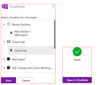 save and open in OneNote