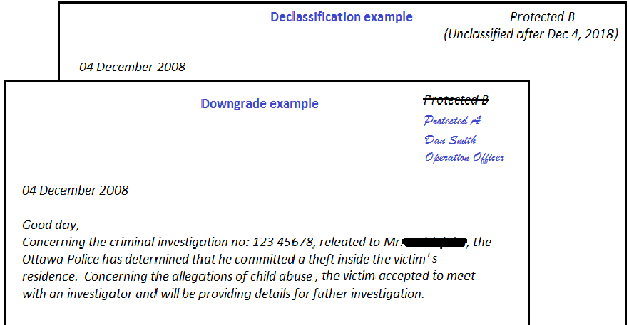 Downgrading and Declassification example.  Long description below.