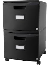 Storex Locking File Double Drawer, Black (61309B01C)