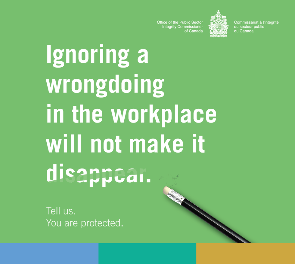 Ignoring a wrongdoing in the workplace will not make it disasppear. Tell us. You are protected.