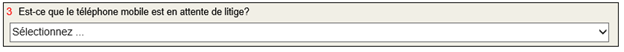 Est-ce que le téléphone mobile est en attente de litige