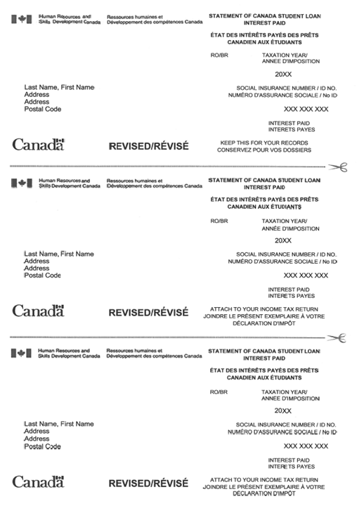 État des intérêts payés sur le prêt d'études canadien (EIP) description longue below.