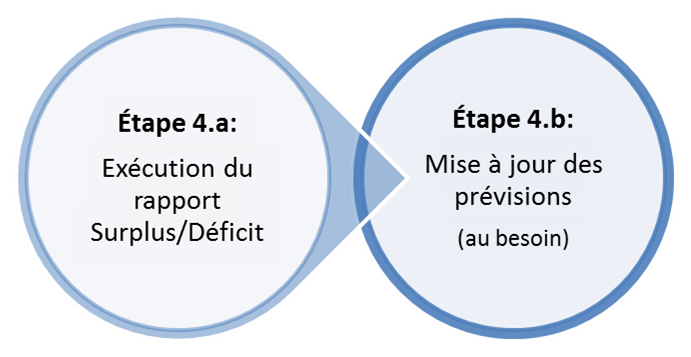 Étape 4.a : Exécutiondu rapport Surplus/Déficit; Étape 4.b : Mise à jour des prévisions (au besoin)