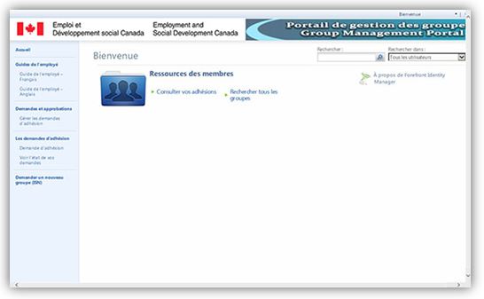 Portail de gestion des groupes