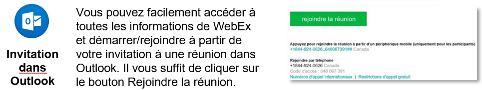 Invitation dans Outlook - longue description ci-dessous