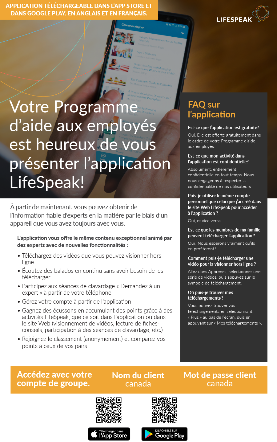 Application LifeSpeak – affiche 8.5 X 11