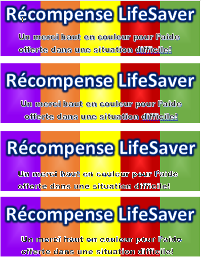 Photo du Récompense LifeSaver dit, Un merci haut en couleur pour l'aide offerte dans une situation difficile !