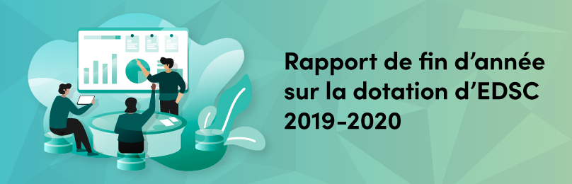 Cette image illustre une équipe discutant du rapport de fin d'année sur la dotation.